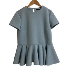 TSURU by MARIKO OIKAWA ツルバイマリコオイカワ ショートスリーブ ペプラムブラウス サイズF ブルー レディース 春 夏 中古 古着 USED 美品
