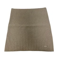 Max Mara マックスマーラ ロゴプレート ニットスヌード マフラー グレージュ レディース中古 古着 USED 美品