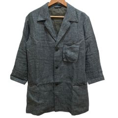 24SS Y's Yohji Yamamoto ワイズ ヨウジヤマモト リネン ツイード調 ワークジャケット YS-J12-300 サイズ1 グレー レディース 春 夏 秋 冬 中古 古着 USED 美品