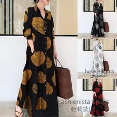 【新品未使用】シャツワンピース ワンピース レディース ロング丈 シャツワンピ 40代 マキシワンピ 大きいサイズ 体型カバー ゆったり 長袖 30代 50代 春夏 wvcp116