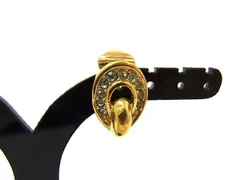 ChristianDior ディオール ヴィンテージ 片耳のみ ラインストーン クリップ式 イヤリング アクセサリー ゴールド系 DQ1328