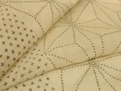 平和屋着物＊夏物　小千谷ちぢみ　麻の葉間道　麻　逸品　AABK6590jd