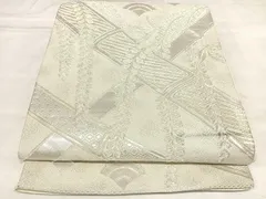 平和屋着物◎六通柄袋帯　藤の花竹文　金銀糸　正絹　逸品　AABL5864yx