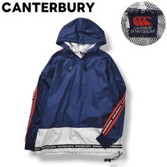 カンタベリー CANTERBURY サイドライン リップストップ ナイロン パーカー プルオーバー ジャケット ジャンパー 裏地 メッシュ L ネイビー スポーツ ストリート カジュアル ウェア メンズ