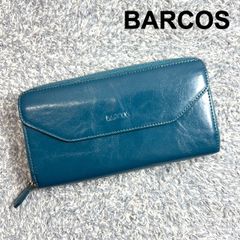 BARCOS バルコス 長財布 ラウンドファスナー ターコイズブルー レザー