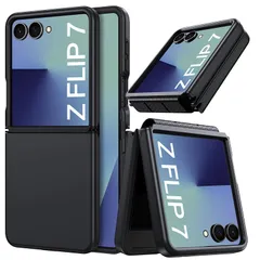 【新品】 BENTOBEN Galaxy Z Flip7 ケース 米軍MIL規格 耐衝撃 マット ヒンジ保護 指紋防止 軽量 黄ばみなし ワイヤレス充電対応 レンズ保護 Z Flip7 スマホケース カバー ブラック