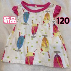 新品 キッズ 半袖 Tシャツ チュニック ワンピ クリームソーダ ピンク 120