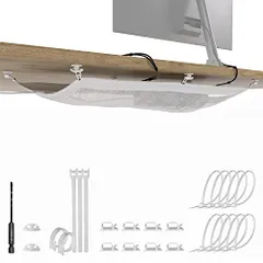 ☆新品☆ケーブルトレー - ケーブルトレー デスク下 -ケーブルオーガナイザー 机上 - cable management under desk - デスク 配線 - ブルネットワーク (ホワイト)