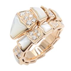 BVLGARI 불가리 세르펜티 XL 마더 오브 펄 다이얼링 링 반지