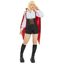 [신품] [Mobbunny] 레이디스 미녀 코스튬 코스프레 코스 애니메이션 게임 마법풍 멋진 귀여운 귀여운 모에 살로펫 셔츠 망토 의상 세트 가장 변신 변장 (L)