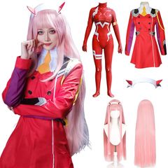 [신품] [NOKIJP] 달링 인 더 프랑키스 제로 투 코스프레 의상 Zero Two 코스프레 유니폼 스타킹 (제로 투, M)
