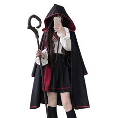 [신품] [토쿠와 유우] 원피스 로리타 긴팔 고스로리 의상 유니폼 망토 숲 소녀 학생복 스커트 lolita 마법 소녀 학원풍 코스프레 리본 아가씨 드레스 코스튬 중세기 궁전풍 jk 애니메이션 크리스마스 이벤트