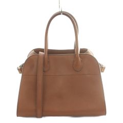 ザロウ THE ROW Soft Margaux 10 ソフトマルゴー10 2WAY ハンドバッグ ショルダー レザー 牛革 ワンカラー 茶 ブラウン W1190 L72 /BB