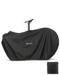 Bicycle transport bag, waterproof, thick, tear-resistant, 420D fabric, lightweight, compact, horizontal design, front wheel removal, shoulder strap, fits up to 27.5-inch bikes, 700C road bikes, mountain bikes, hybrid bikes, cycling, train travel, car transport, and more.