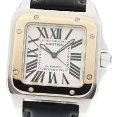 カルティエ CARTIER W20107X7 サントス100MM PGベゼル 自動巻き ボーイズ _969467