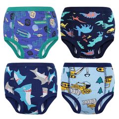 【新品】 MooMoo Baby トレーニングパンツ 4枚セット ベビー用 防漏 吸収性 男の子 女の子 綿100% 柔らかい肌触り おむつ卒業応援 おねしょ対策