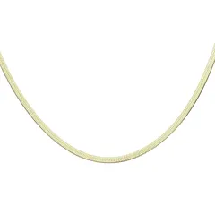 [uxcell] ヘリンボーンネックレス 4mm幅 20" 長 ステンレススチール スネークチェーンネックレス 調節可能なフラットチェーン 金色