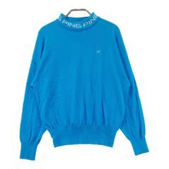 サイズ：M PING ピン  モックネック 長袖ニットセーター  ブルー系 [240101776283] ゴルフウェア レディース ストスト