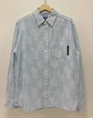 BOTT ボット 長袖シャツ Flower Striped Shirt フラワー ストライプ シャツ サイズM ブルー 263BoTT08