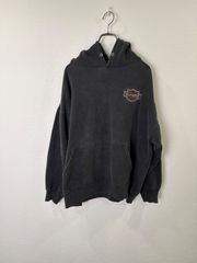S00954｜Harley-Davidson ハーレーダヴィッドソン｜パーカー｜ブラック｜XXL｜プルオーバー｜ワンポイントロゴ｜メンズ｜ストリート｜アメカジ｜バイカー｜モーターサイクル｜Y2K｜90S｜古着｜USA古着｜ヴィンテージ｜フォロー割｜今期トレンド