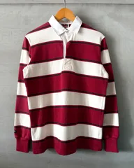 90〜00‘s BARBARIAN-Rugby shirt-(size M)Made in CANADA バーバリアン ラガーシャツ ボーダー カナダ製