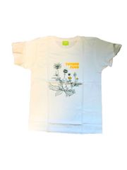 Ghibli Museum My Neighbor Totoro T-shirt, Bidens pilosa design, White, Size S