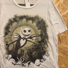 Disney Store ディズニー ストア Nightmare Before Christmas ナイトメアー ビフォア クリスマ ス ジャック プリント 半袖 Tシャツ ホワイト M メンズ レディース 古着屋 アメカジ ストリート レトロ