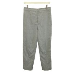 デミルクス ビームス Demi-Luxe BEAMS パンツ 麻 リネン 40 グレー クロップド丈 無地 フルレングス/NP ■GY70