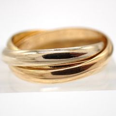 Cartier カルティエ 49 トリニティ リング SM スモール 49 750 K18 スリーゴールド スリーカラー ピンクゴールド ローズゴールド イエローゴールド ホワイトゴールド 3連 指輪 ジュエリー YG PGRG WG 5403