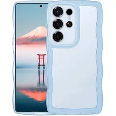 AVETUL Galaxy S25 Ultra ケース ギャラクシーS25ウルトラ クリア ウェーブ ケース 韓国 うねうね おしゃれ 黄ばみなし かわいい ソフトTPU 滑り止め 薄型 軽量 ストラップホール付き ギャラクシー S25 Ultra カバー （