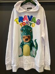 TRAVAS TOKYOトラバストーキョー ロングパーカー 恐竜プリント 白 F 