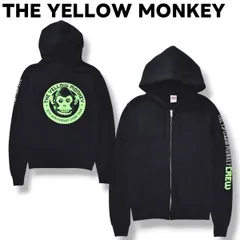 ザ イエロー モンキー THE YELLOW MONKEY 30周年記念 ドームツアー デザイン ロゴ プリント ジップ パーカー スウェット プリントスター S ブラック ロック バンド メンズ