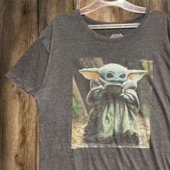 ムービー Tシャツ スターウォーズ マンダロリアン 映画 キャラクター グローグー ベビーヨーダ グレー XLサイズ 古着 ビンテージ used vintage p10