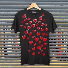超美品 ミュウミュウ ハートデザイン 半袖Tシャツ ブラック Sサイズ 黒 MJM477 15774