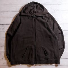 雰囲気抜群 EVERLAST ZIP HOODIE エバーラスト ブラック 黒 RELAXED FIT フルジップパーカー フーディー スポーツウェア 古着 #E6158