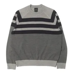 【美品】ARMANI EXCHANGE アルマーニエクスチェンジ ニット ヘザーグレー ブラック S 24AW パネルボーダー ハイゲージ アルパカ混ニット 6DZM2K ZMM9Z トップス セーター プルオーバー【メンズ】【中古】
