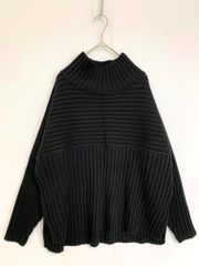 Rope Picnic ロペピクニック GDM-51100-B-3 リブ切替 プルオーバー size40/黒  ◆■レディース