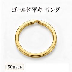 キーリング 平キーリング ゴールド 50個セット 二重リング キーホルダー 金具 リング パーツ ステンレス 外径30mm 内径25mm アクセサリーパーツ ハンドメイド 手芸 DIY 鍵 バッグ 業務用 まとめ買い 送料無料