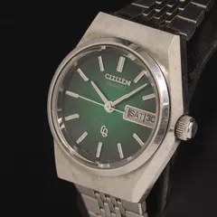 シチズン 4-752953 QZ グリーン文字盤 デイデイト カットガラス レディース腕時計 KRH 2000000 NSK