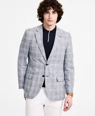 ナウティカ メンズ アウター ジャケット・ブルゾン プリント コットン コート リネン Nautica Mens Cotton Linen Printed ModernFit Sport Coat B
