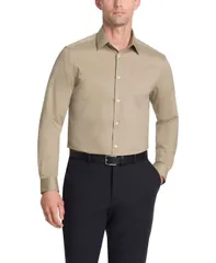 カルバンクライン メンズ トップス シャツ Calvin Klein Mens Flex Collar Dress Shirt New Tan タン