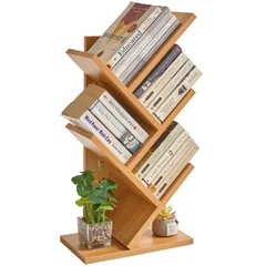 60 cm x x 17 CD雑誌書籍の展示用 30 ホームオフィスリビングオフィス用 木の色 独立式棚 木の棚 立て棚 JPHBC014N 本棚4階建て間仕切り YMYNY