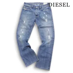 イタリア製★ DIESEL ディーゼル 【SAFADO 0801C】 スリム ストレート ダメージ デニム パンツ ジーンズ Sz.27 メンズ