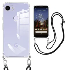 【新品】 weiaoluo Google Pixel 3a ケース クリア ショルダー 透明 TPU ピクセル 3a スマホケース 耐衝撃 ストラップ付き 斜めがけ 織りストラップ付き スマートフォン ケース ネックストラップ ケース ショルダー ストラップ