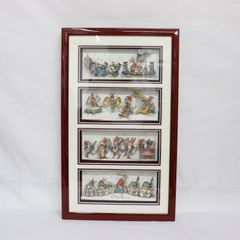 【即日発送】ANTON PIECK アントン ピック 妖精と動物の音楽隊 3Dペーパーアート 4連額装品 シャドーボックス 額装 壁掛け アート インテリア 幅320×高さ530×奥行35mm 美品 Aランク ラクル玩具館