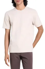 セオリー メンズ トップス Tシャツ クルーネック Theory Delroy Double Piqu Crewneck TShirt SILVER STONE 2U1 ストーン