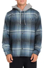 ビラボン メンズ アウター ジャケット・ブルゾン シャツ Billabong Baja Hooded Flannel ButtonUp Shirt Jacket DARK DENIM デニム