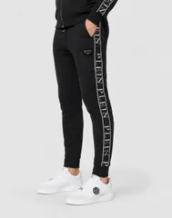フィリッププレイン メンズ ボトムス カジュアルパンツ PHILIPPLEIN Jogging Trousers Plein Tape Men black ブラック