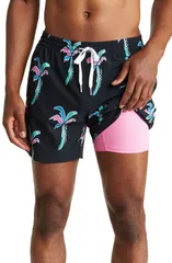 チャビーズ メンズ ボトムス ハーフパンツ・ショーツ Chubbies Classic Lined 55Inch Swim Trunks BLACK PATTERN BASE ブラック