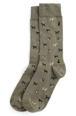 バブアー メンズ アンダーウェア 靴下 コットン Barbour Mavin Dog Cotton Blend Crew Socks MID OLIVE DOG オリーブ